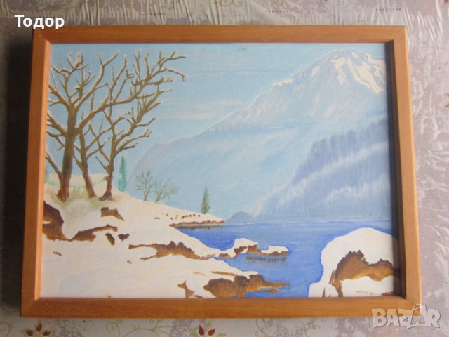 Картина масло върху платно подписана 1977 , снимка 4 - Картини - 37610950