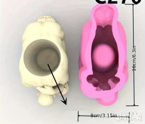 Молд кашпа гол мъж, снимка 3 - Форми - 50853411
