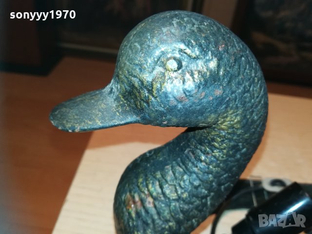 патица-бронз/мед/месинг-масивна/тежка-27х17х11см, снимка 3 - Колекции - 30181829