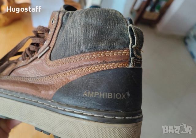 Мъжки  водоустойчиви боти до глезена Geox Amphibiox Respira обувки боти кецове кожа 40, снимка 9 - Ежедневни обувки - 52532980