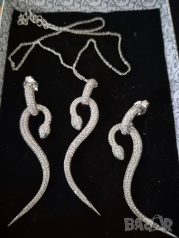 сребърен змийски комплект , снимка 4 - Бижутерийни комплекти - 49331971