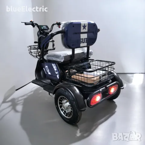 Електрическа триместна триколка blueElectric C1 1800W | 48V | 24Ah | DARK BLUE, снимка 5 - Мотоциклети и мототехника - 49745556