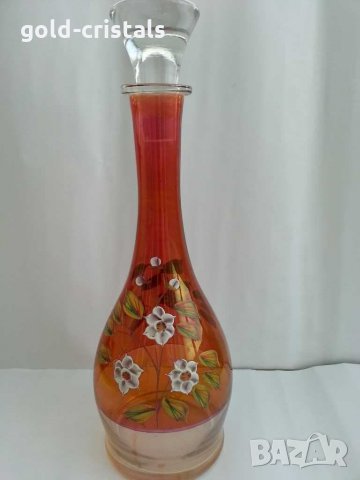 Гарафа бутилка ръчно  рисувана, снимка 1