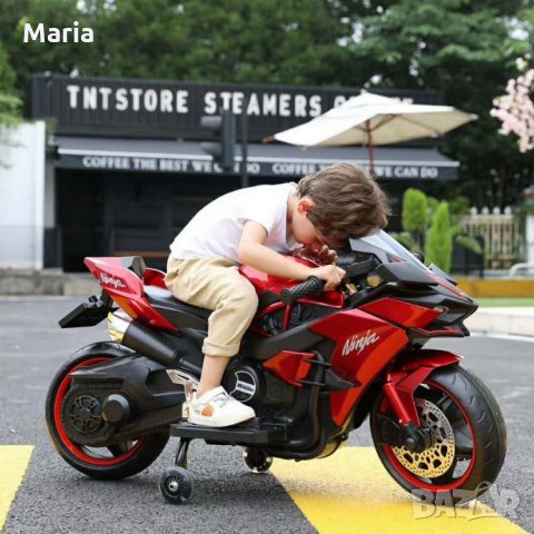 Акумулаторен МОТОР Ninja Duo 12V меки гуми с Кожена седалка, снимка 12 - Детски велосипеди, триколки и коли - 34368484