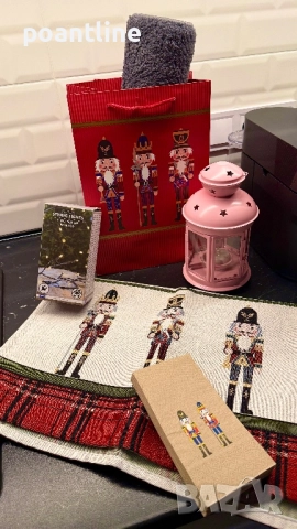 Лот коледна декорация фенер лампа лампички тишлайфер килим коледна украса, снимка 2 - Декорация за дома - 51971429