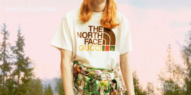 GUCCI x THE NORTH FACE Web Logo Print Мъжка / Дамска Тениска size XS и XL, снимка 1 - Тениски - 35653556