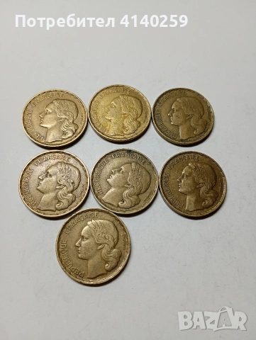 ФРАНЦИЯ МОНЕТИ 50 ФРАНКА 1951-1952-1953 Г , снимка 2 - Нумизматика и бонистика - 53253433