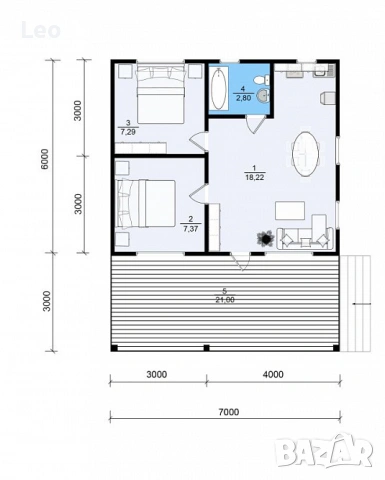 Архитектурен проект за рамкова къща, снимка 5 - Къщи - 49755411
