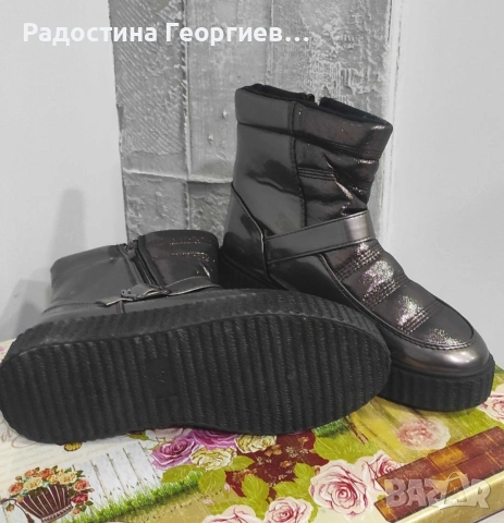 Топли зимни боти, тип апрески , снимка 3 - Дамски апрески - 53064799