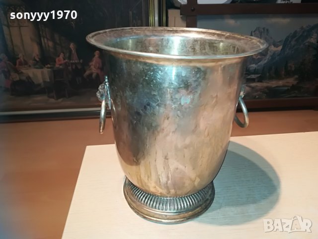 шампаниера с лъвове 24х22см-внос франция, снимка 2 - Колекции - 29477034