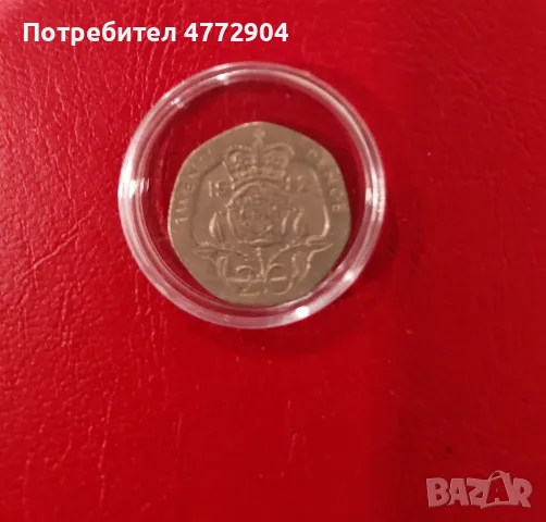 1982 England Queen Elizabeth II 20 Pence, снимка 2 - Нумизматика и бонистика - 56089739