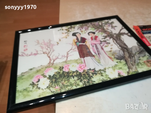 JAPAN-ЯПОНСКА КАРТИНА С РАМКА И СТЪКЛО 0210250836, снимка 12 - Колекции - 51915646