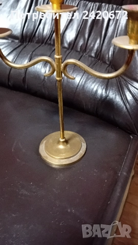 бронзов свещник, снимка 4 - Други ценни предмети - 52571013