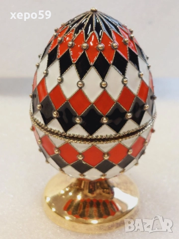 СССР-сребърно великденско(Пасхалное)яйце с клетъчен горещ емайл/среда 20 век,сребро 925, снимка 5 - Антикварни и старинни предмети - 52824916