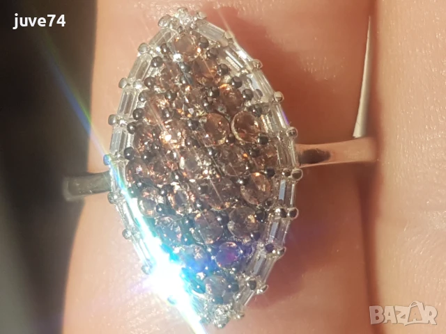 СРЕБЪРЕН ПРЪСТЕН С АНДАЛУЗИТ (ИСПАНИЯ)