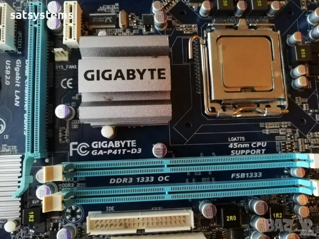  Дънна платка Gigabyte GA-P41T-D3 Socket 775 CPU+FAN+RAM, снимка 4 - Дънни платки - 47891782