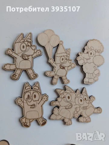 Дървени фигурки за оцветяване Лабубу, снимка 2 - Фигурки - 50897510