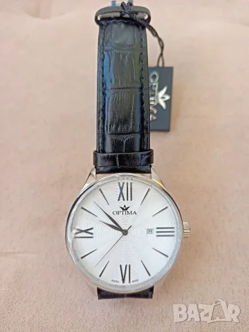 Швейцарски мъжки часовник Optima Нов, снимка 2 - Мъжки - 55988335