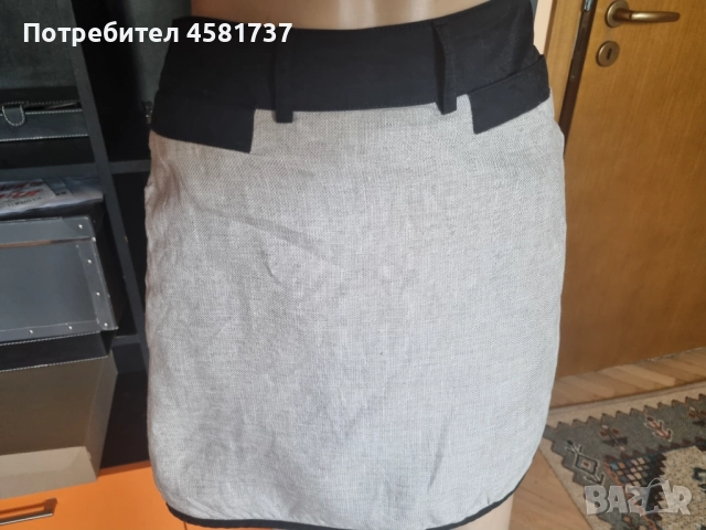 Елегантна ленена пола Mango, размер 36/S/XS/, снимка 2 - Поли - 51758293