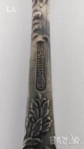 Руски посребрени лъжички , снимка 4 - Прибори за хранене, готвене и сервиране - 51520658