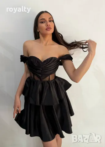 Елегантна черна дамска рокля , снимка 5 - Рокли - 50268042