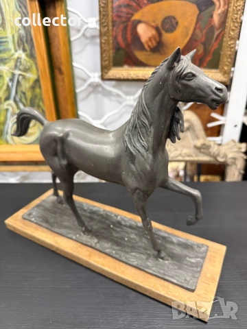 Френска фигура / скулптура на кон / жребец. №7991, снимка 3 - Антикварни и старинни предмети - 53934828