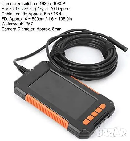 Професионален ендоскоп P40  с голям цветен екран 5 метра, снимка 2 - Гедорета - 48469983