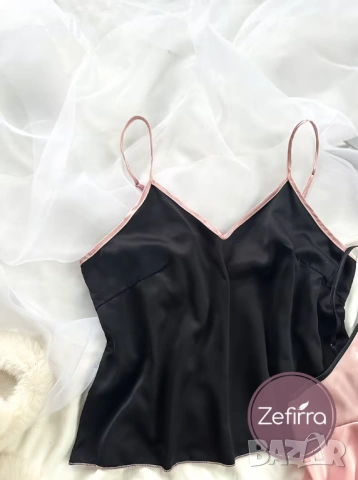 Дамски сатенени сетчета 🪶Fiona Zefirra🪶в розово и черно, снимка 4 - Пижами - 53176596