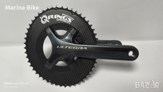 Шосеен курбел Shimano Ultegra 6800 с овални плочи Rotor QRings Qarbon| 172.5