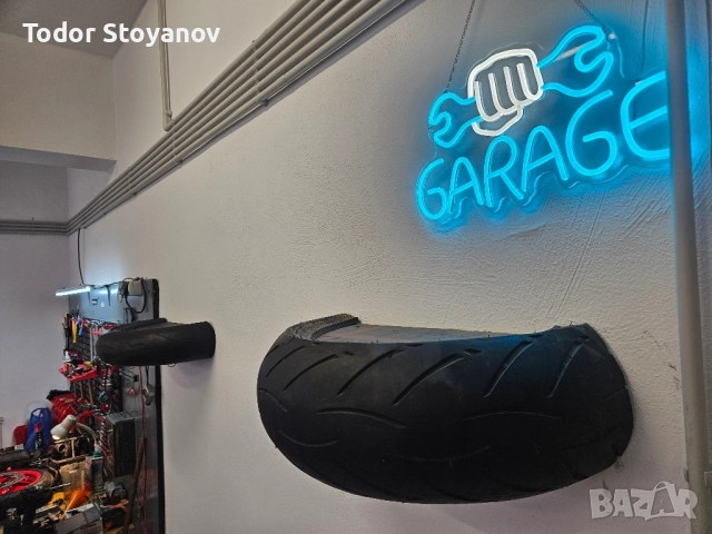 🔥 Уникална Мото Стойка / Органайзер от Реална Мото Гума – Ръчна Изработка! 🔧🏍️ — 75 лв, снимка 2 - Аксесоари и консумативи - 52350013