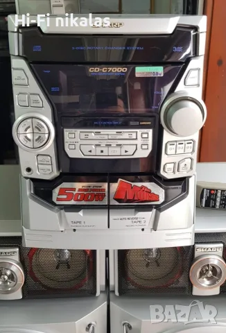 стерео уредба ретро аудио система SHARP CD-C7000W, снимка 5 - Аудиосистеми - 56522400