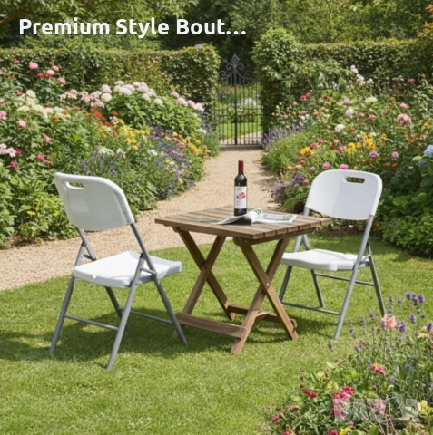 Комплект 2 броя сгъваеми кетъринг столове за градина и събития - удобни и издръжливи, снимка 7 - Други стоки за дома - 54029944