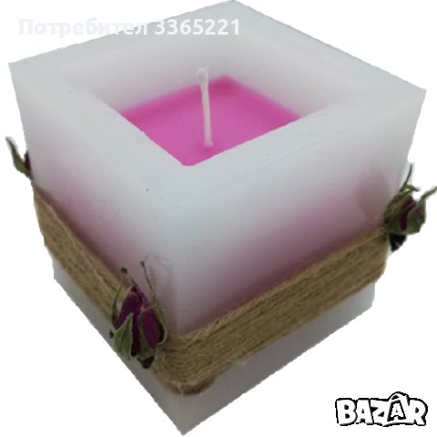 Куб с лавандула свещи, снимка 4 - Ръчно изработени сувенири - 37941553