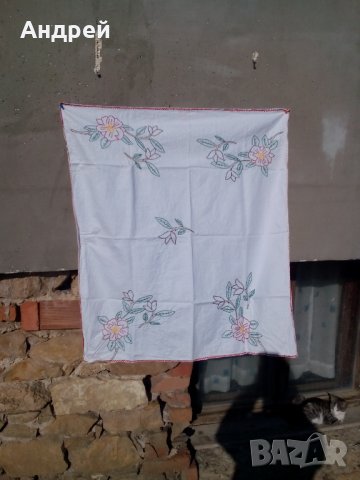 Старинна бродирана покривка #38, снимка 2 - Антикварни и старинни предмети - 30731332