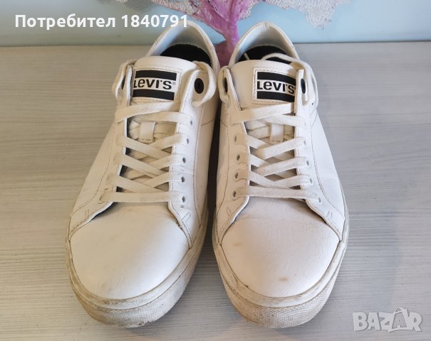 LEVI’S кожени бели кецове/маратонки №40, снимка 3 - Кецове - 38148865