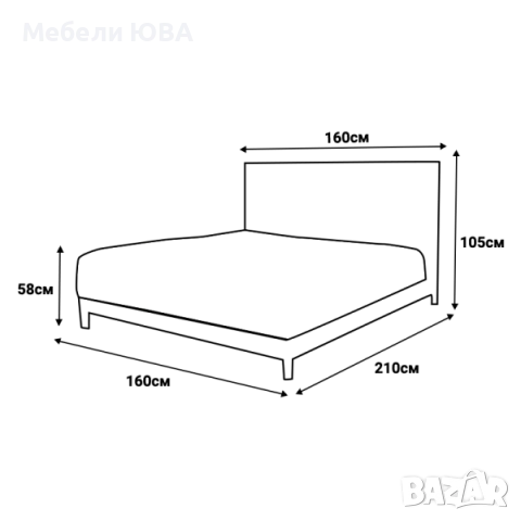 Спалня с МАТРАК метална конструкция!, снимка 4 - Спални и легла - 54200168