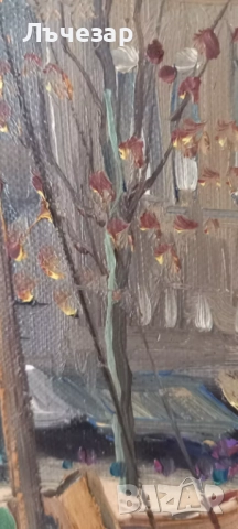 Маслена картина сцена от канал в Амстердам, снимка 12 - Картини - 52380424