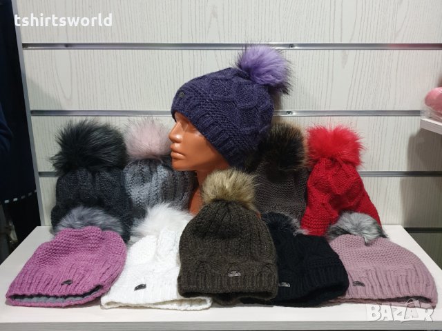 Нова зимна дамска шапка СилвърСтар с подплата плюш в различни цветове, снимка 2 - Шапки - 31063425