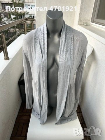 Сива тънка жилетка, снимка 2 - Жилетки - 53215681