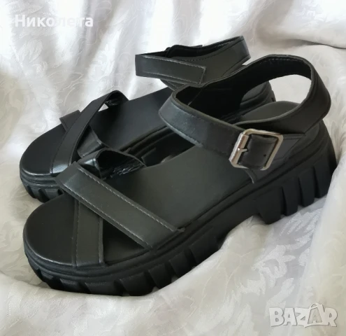 Дамски черни сандали, снимка 7 - Сандали - 51295798