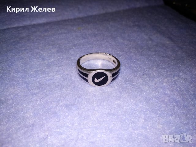 NIKE Марков ЕМАЙЛИРАН СРЕБЪРЕН АРТ ПРЪСТЕН СРЕБРО 925 АК - НАЙК ОРИГИНАЛЕН с МАРКИРОВКИ 34613, снимка 9 - Пръстени - 39470999