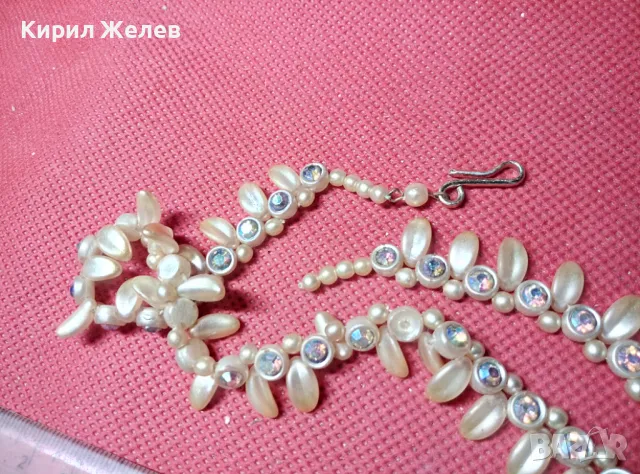 СТАРО ПЕРЛЕН Тип РЕТРО КОЛИЕ с ЦВЕТЕН БОХЕМСКИ КРИСТАЛ 56789