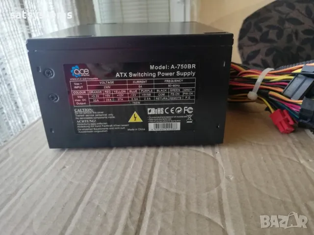 Компютърно захранване 750W ACE A-750BR 120mm FAN  , снимка 5 - Захранвания и кутии - 47972411