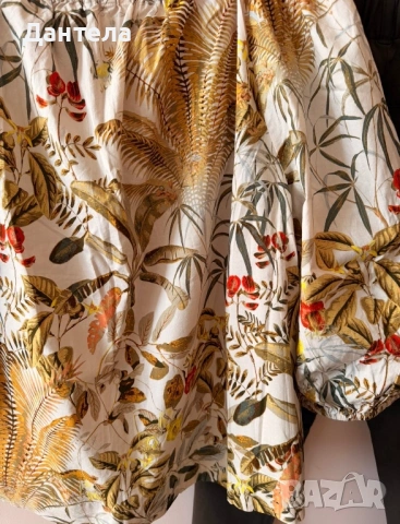 H&M Ефирна дамска риза с тропически мотиви, снимка 7 - Ризи - 54229018