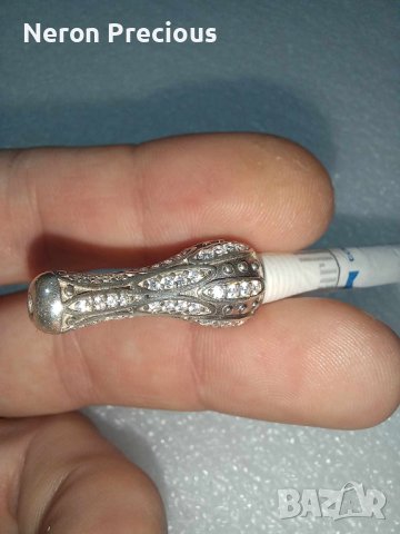 Сребърна Цигаре с много камъни