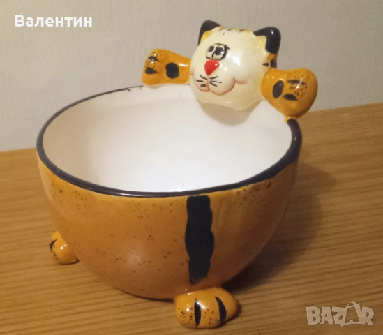 Интересен керамичен комплект чайник и купа, снимка 6 - Сервизи - 54129313