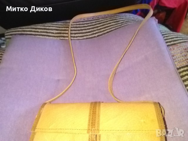 Чанта за през рамо Несебър от соца 1980г нова естествена кожа 21х12х5см, снимка 3 - Чанти - 38217645