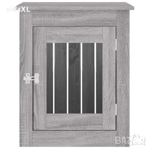 vidaXL Клетка за куче мебел, сив сонома, 55x75x65 см, инженерно дърво, снимка 7 - За кучета - 56148089