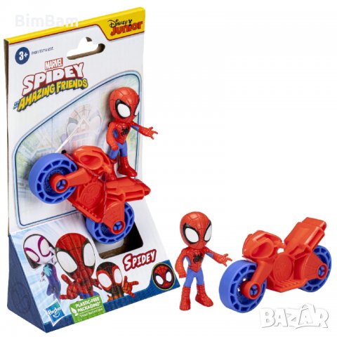 Mини фигура с мотор Spider-Man Spidey Amazing Friends - SPIDEY / Marvel / Hasbro, снимка 1 - Фигурки - 40164352