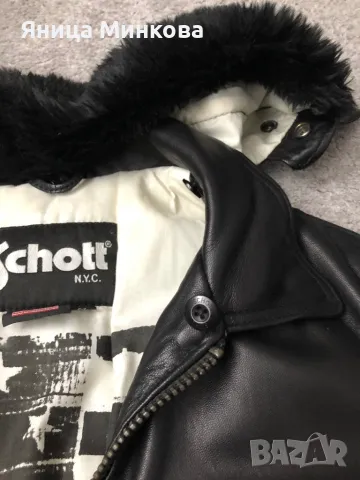 Дамско зимно яке, естествена кожа Schott, снимка 12 - Якета - 48294826